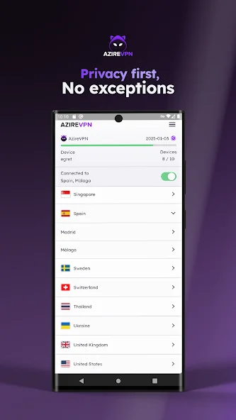 AzireVPN – Ultra private VPN