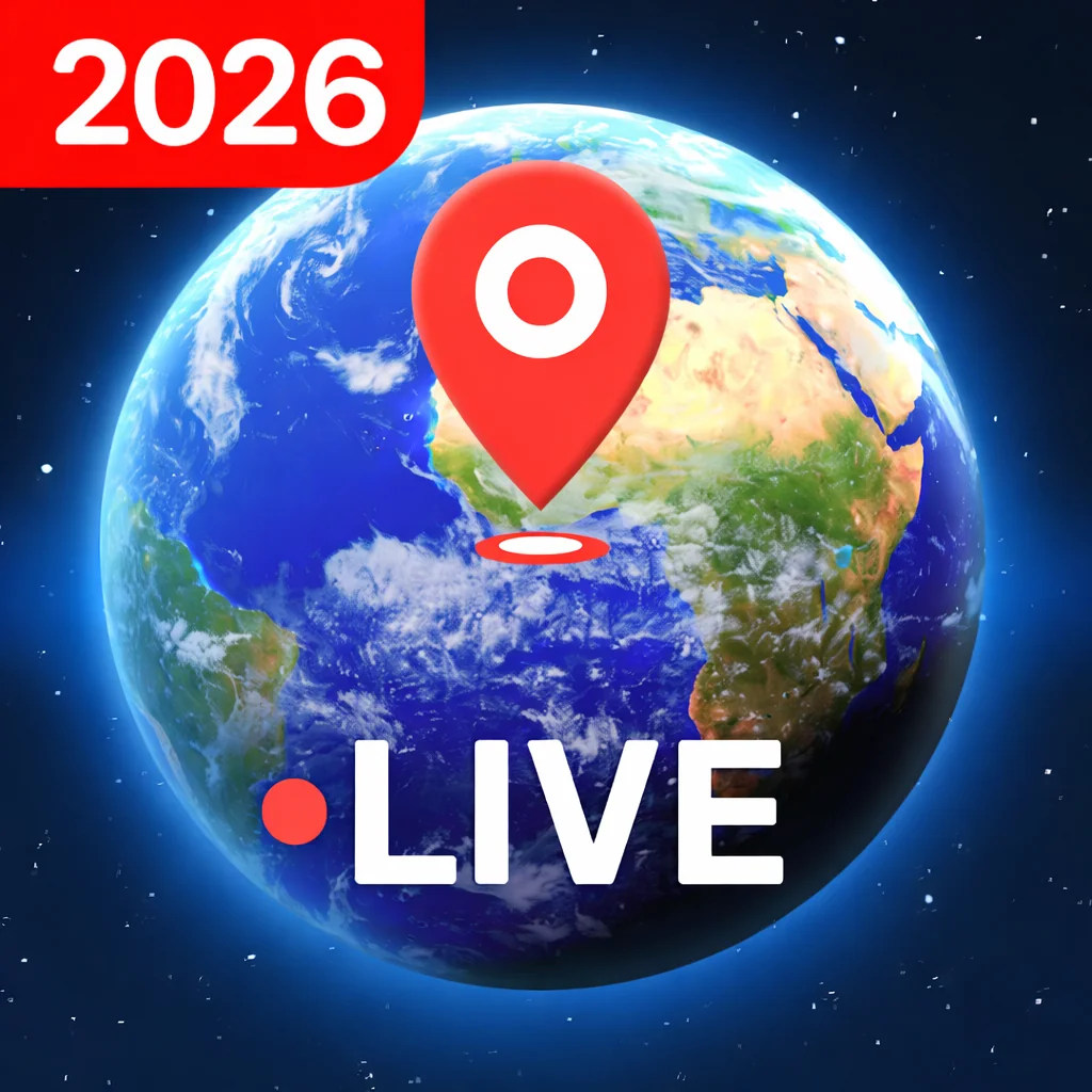تحميل تطبيق Live Earth Map مهكر 2026 خريطة الأرض الحية وعرض الشارع APK